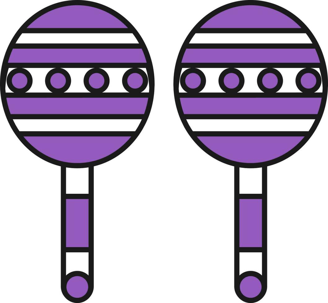 maracas icono en púrpura y blanco color. vector