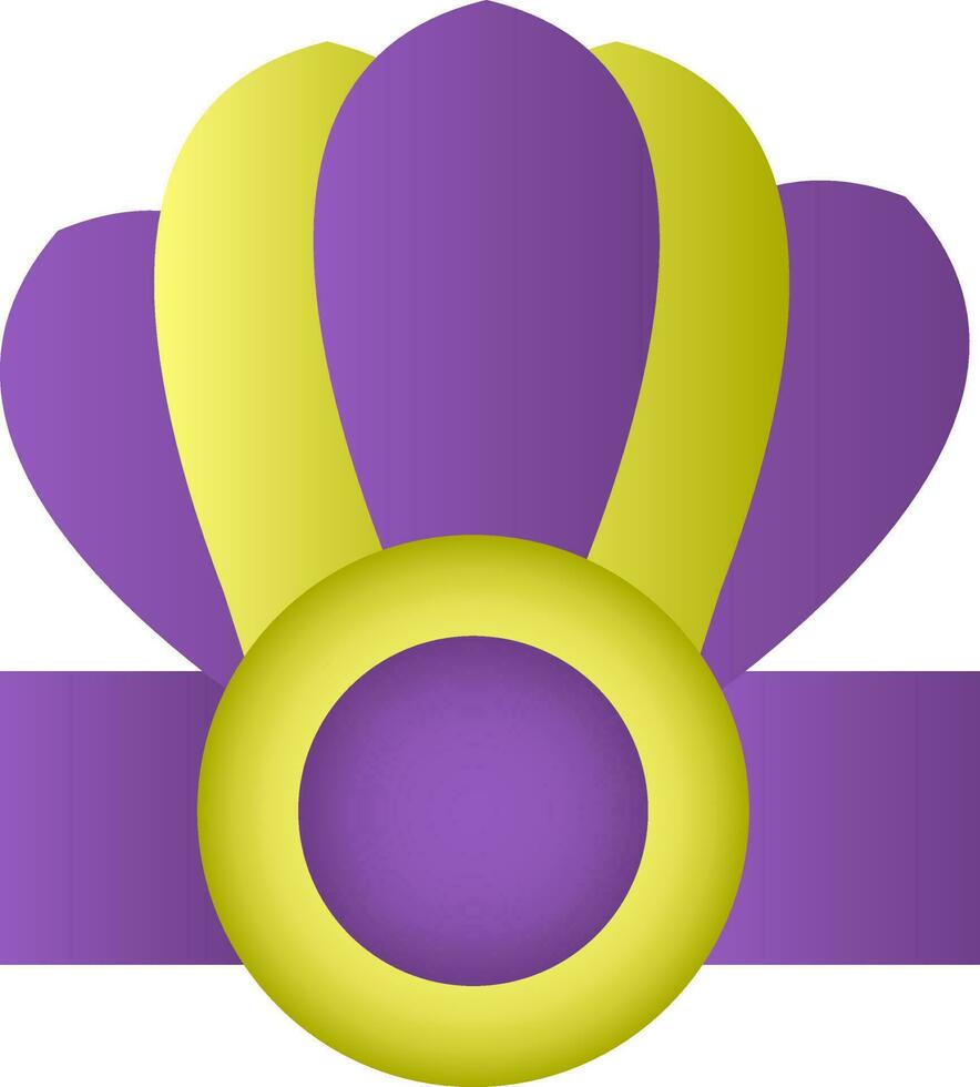 Headdress Icon In Purple And Green Color. vector