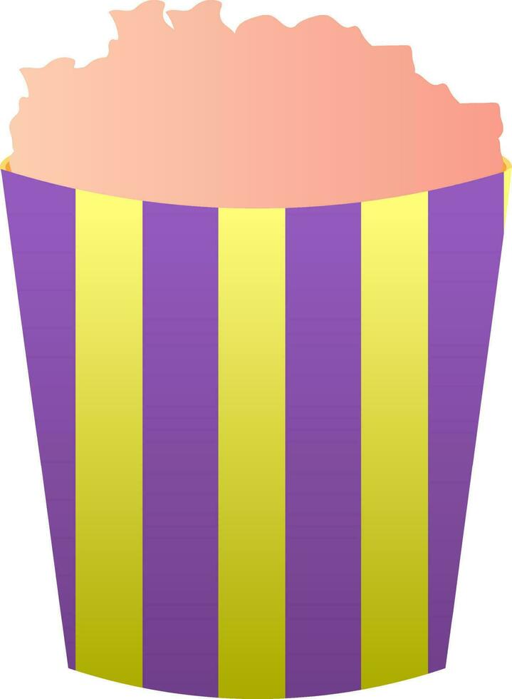 Colorful Popcorn Box Icon In Flat Style. vector