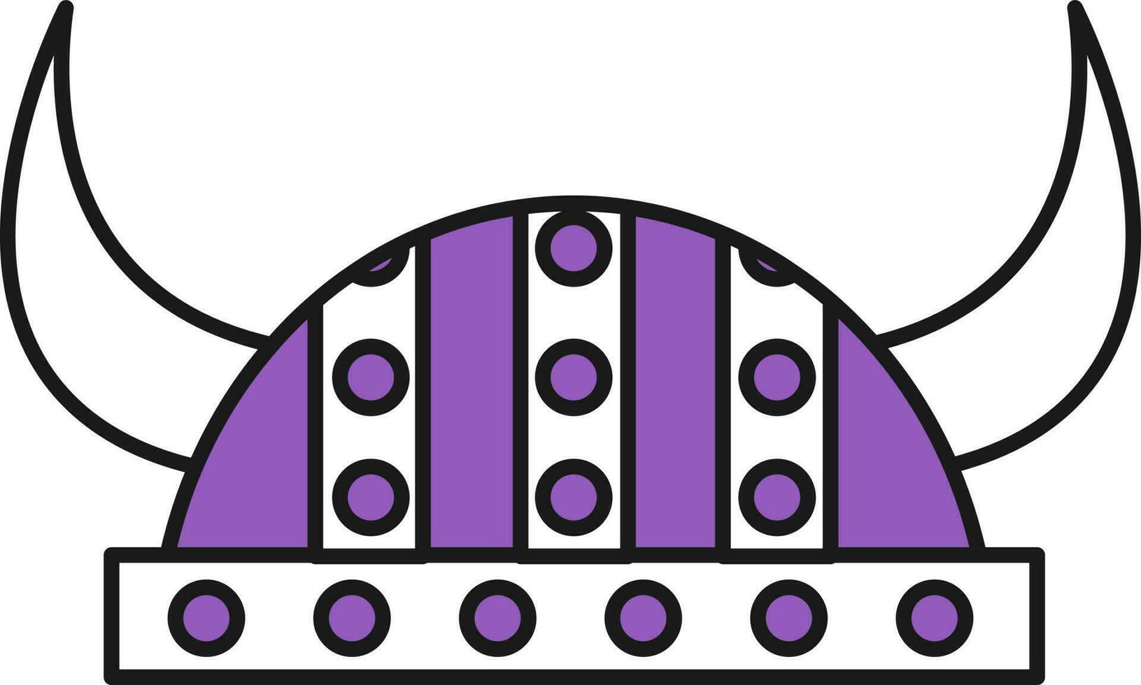Viking Helmet Icon In Purple And White Color. vector