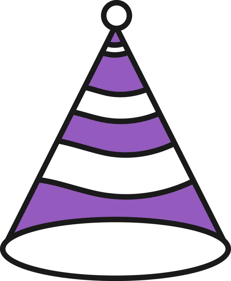 Party Hat Icon In Purple And White Color. vector