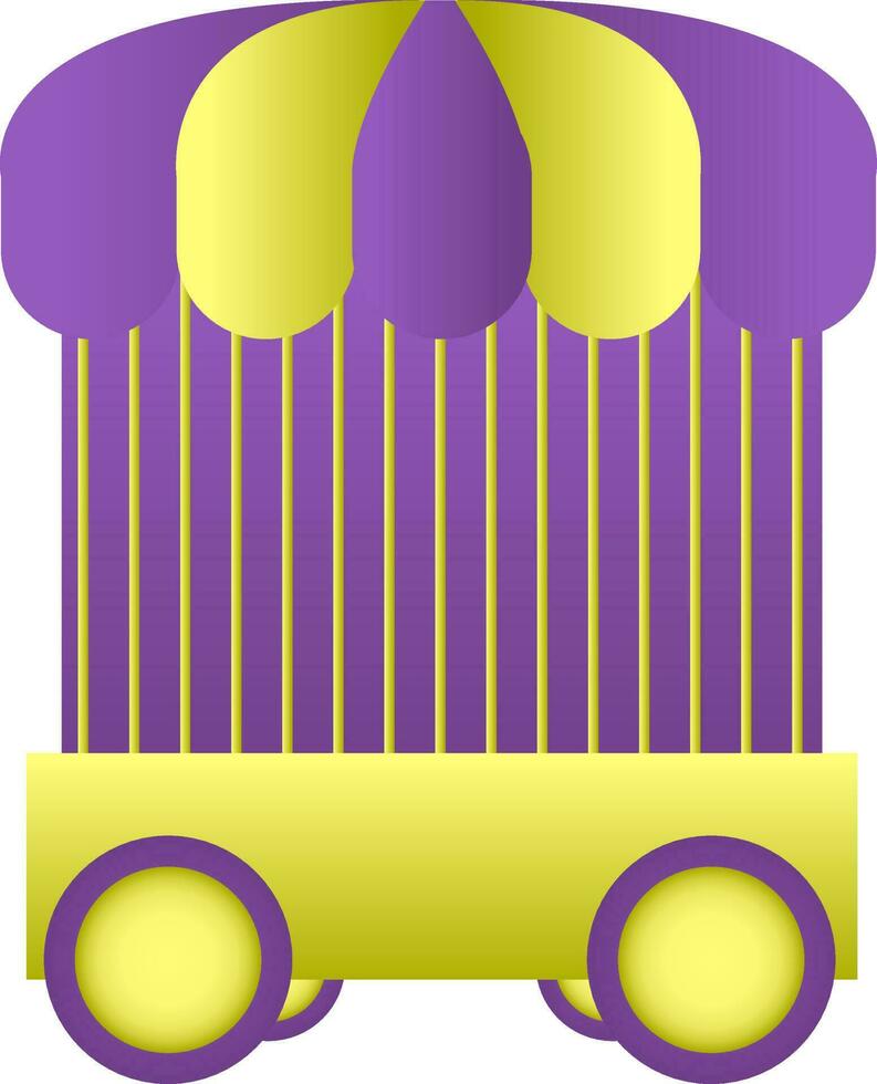 Circus Cage Icon In Purple And Green Color. vector