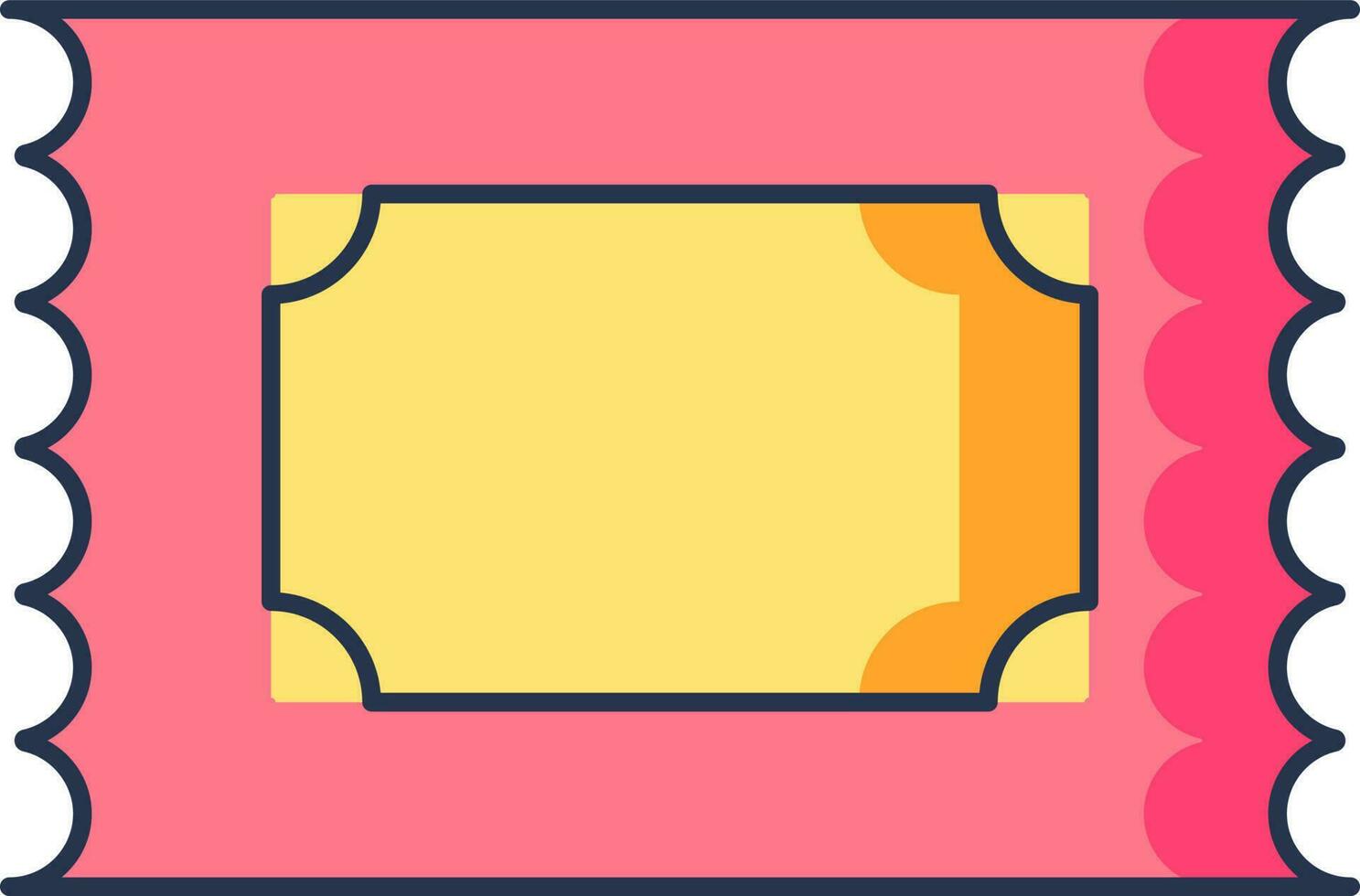 Illustration of Ticket Icon In Yellow And Pink Color. vector