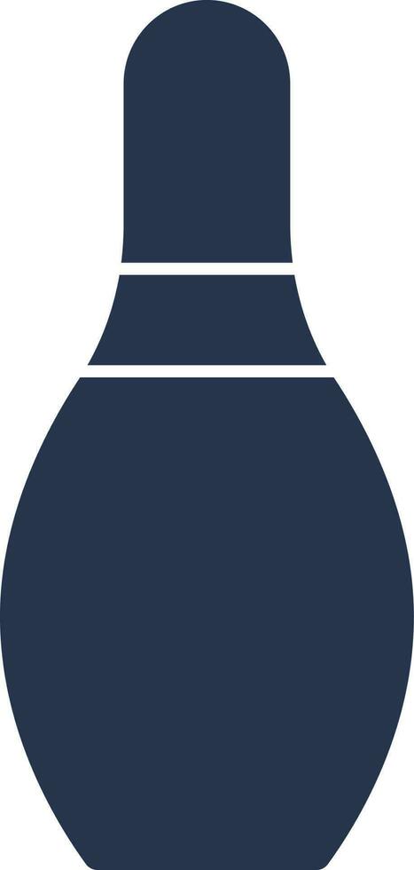 Bowling Pin Icon In Blue And White Color. vector