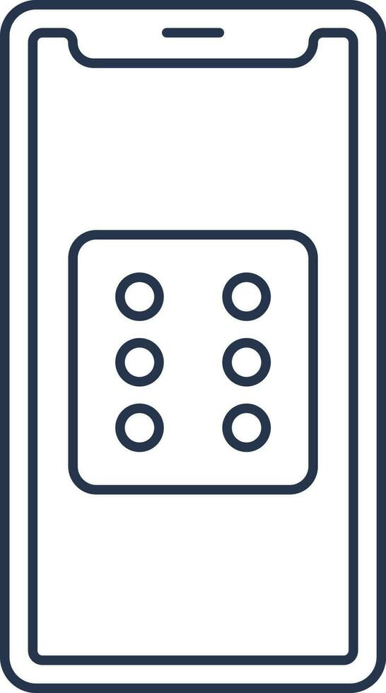 Flat Style Dice In Smartphone Icon. vector