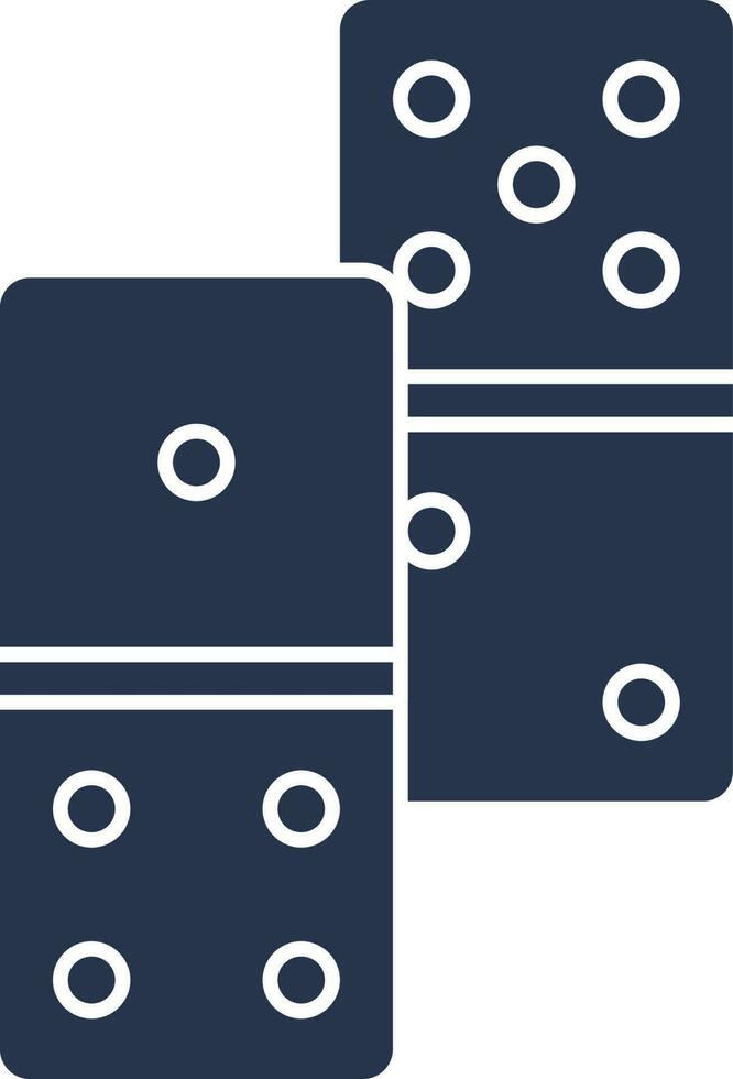 Domino Icon In Blue And White Color. vector