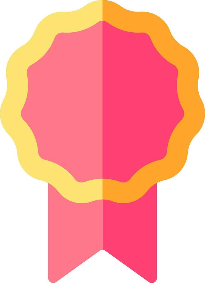 Badge Icon In Pink And Yellow Color. vector