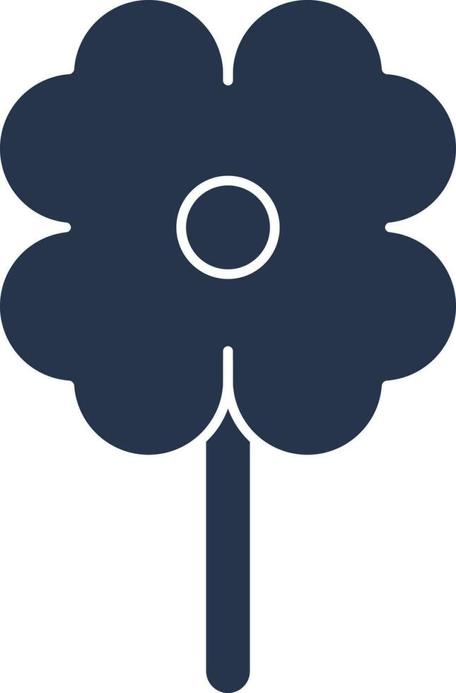 Clover Leaf Icon In Blue And White Color. vector