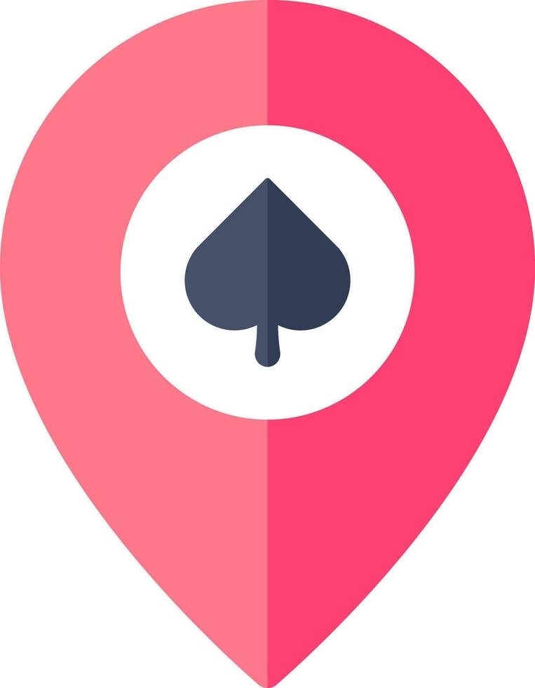 casino mapa alfiler icono en azul y rosado color. vector