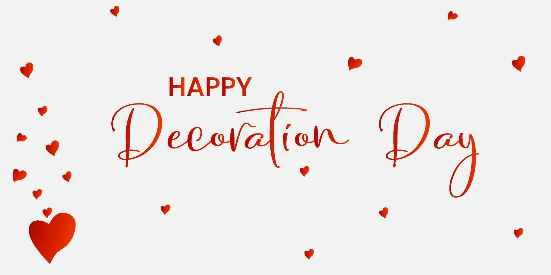 Decoration Day, US Holiday. Vector symbols of love in shape of heart for greeting card design