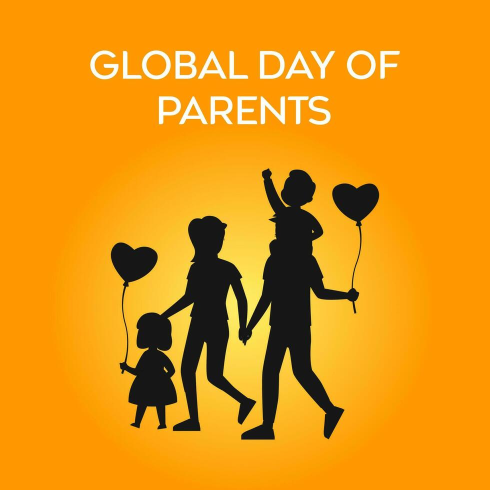 Global day of parents vector illustration with family silhouette