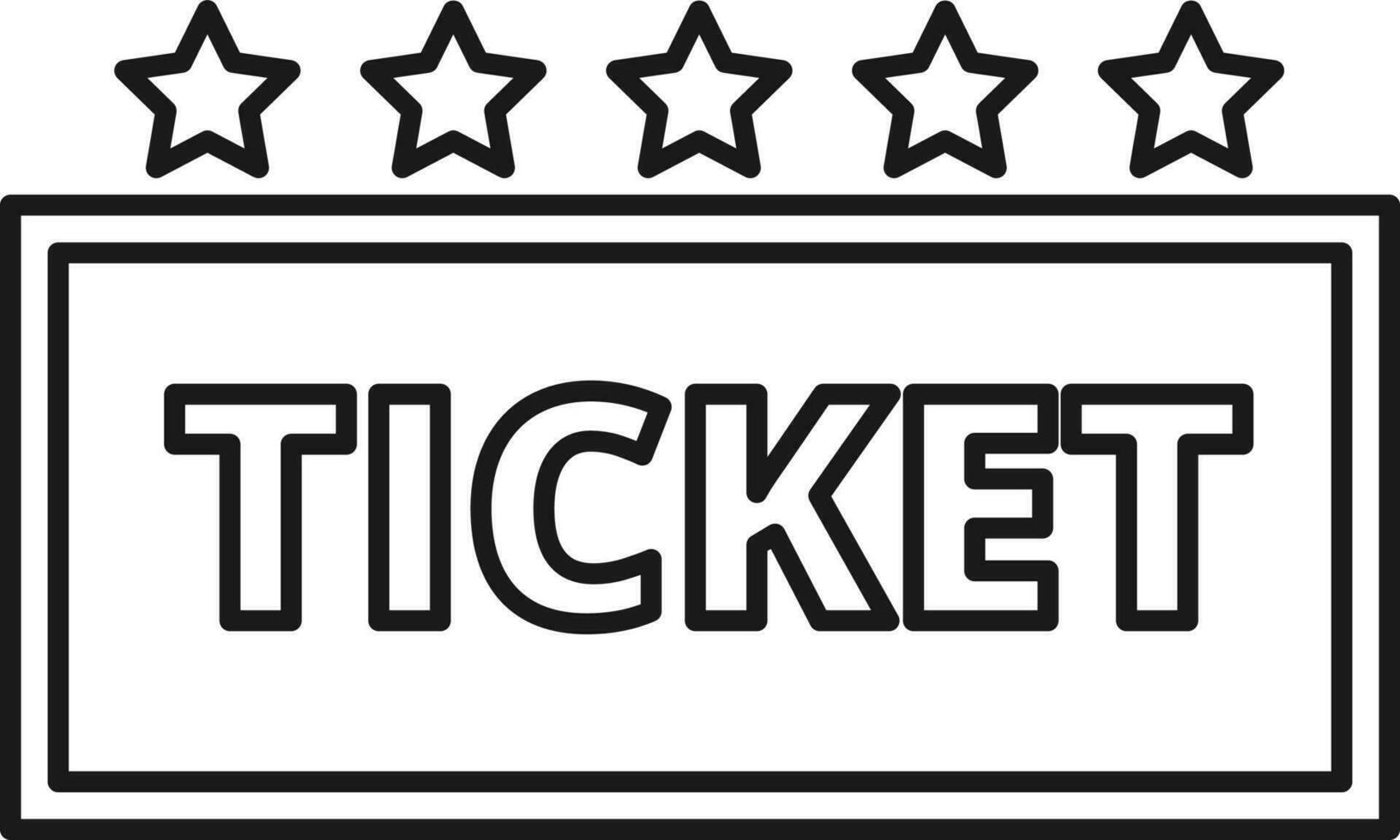Illustration of Ticket Icon In Black Outline. vector