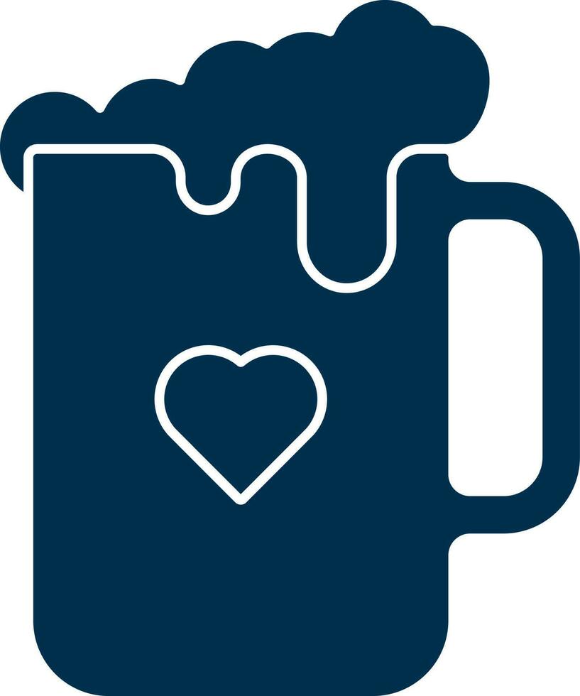 Isolated Beer Mug Icon in Blue Color. vector