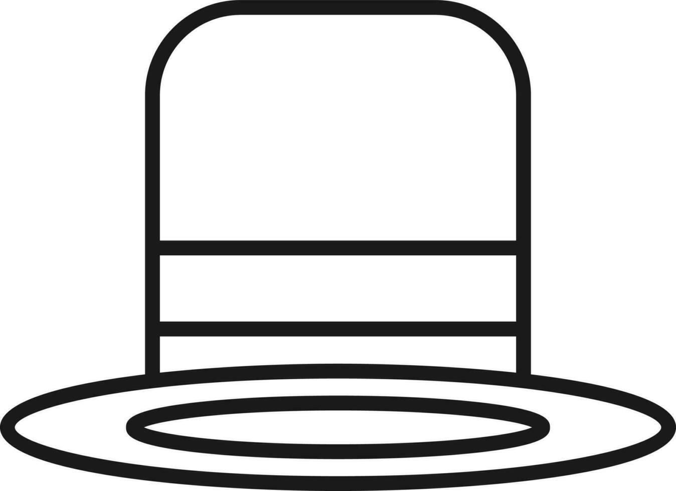 Top Hat Icon In Thin Line Art. vector