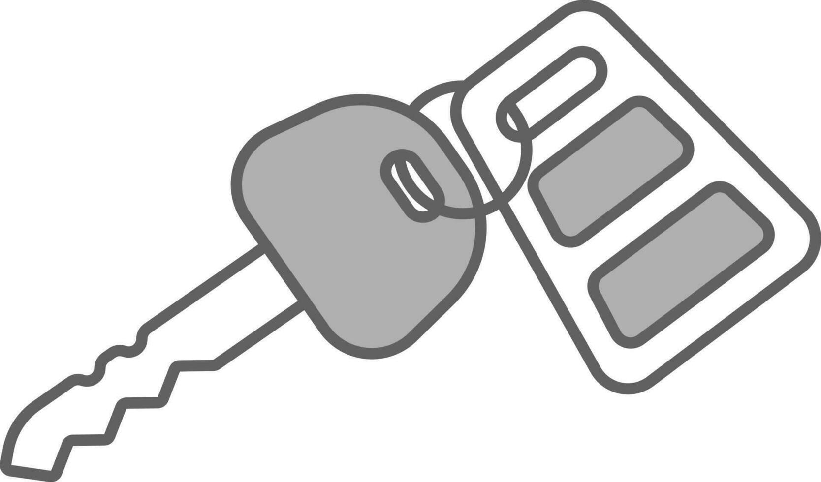 Key with Keychain Icon In Grey Color. vector