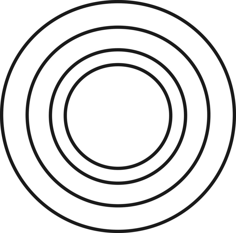 Circular Ring Icon In Black Outline. vector