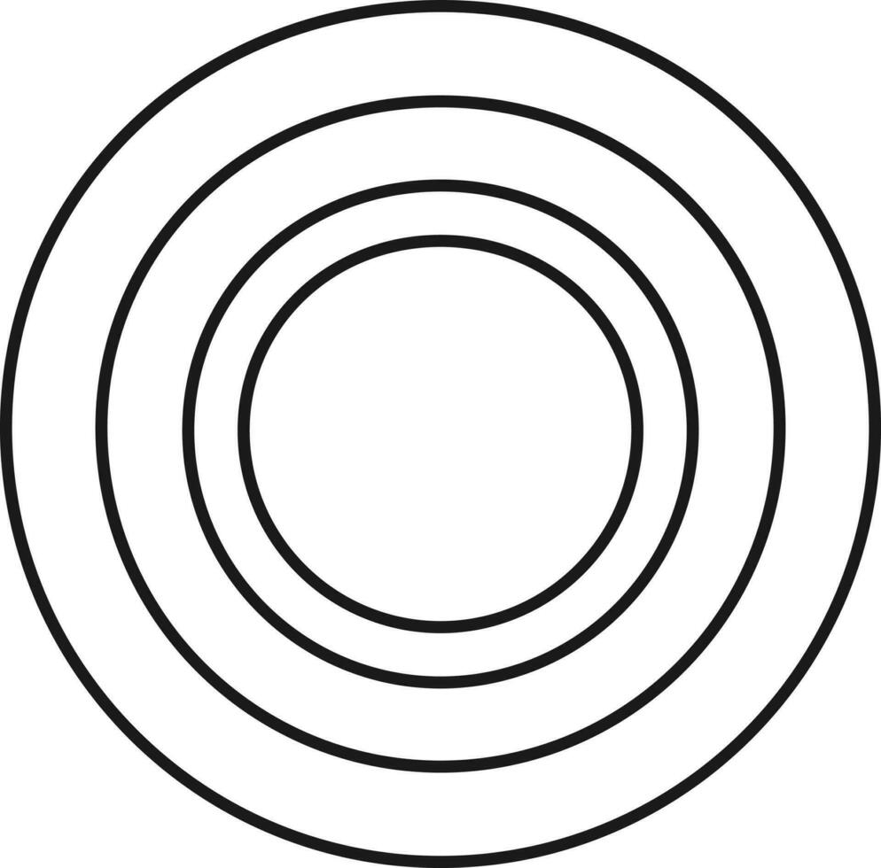 Circular Ring Icon In Black Outline. vector