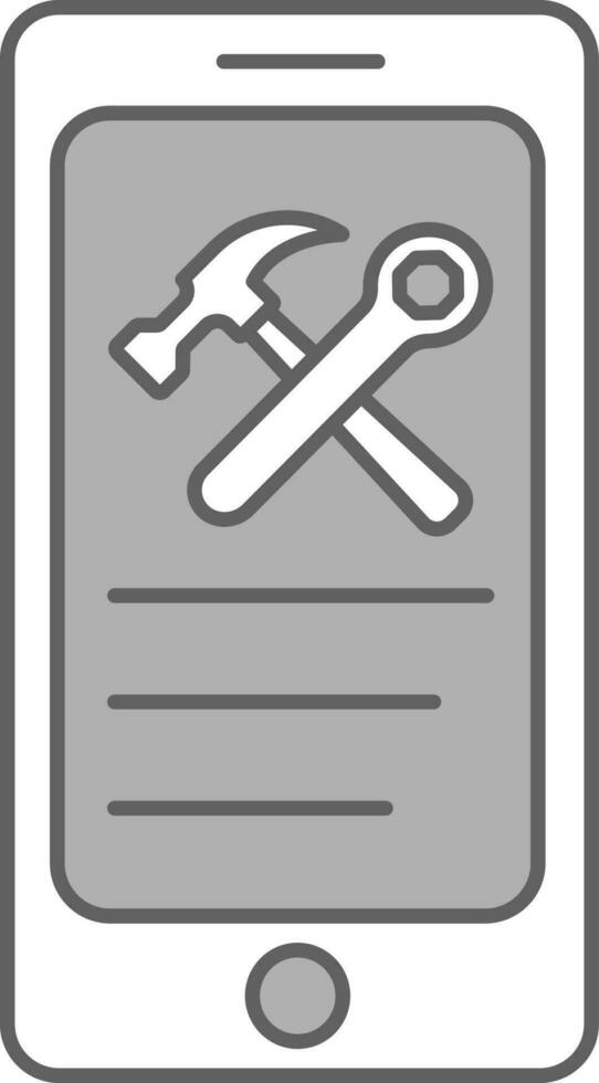 Mobile Repairing Or Service Icon In White And Gray Color. vector