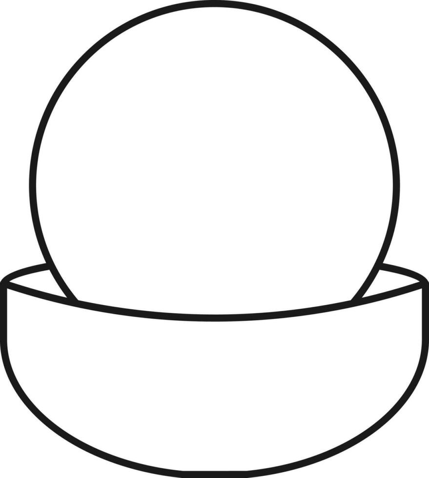 Crystal Ball Icon In Black Outline. vector