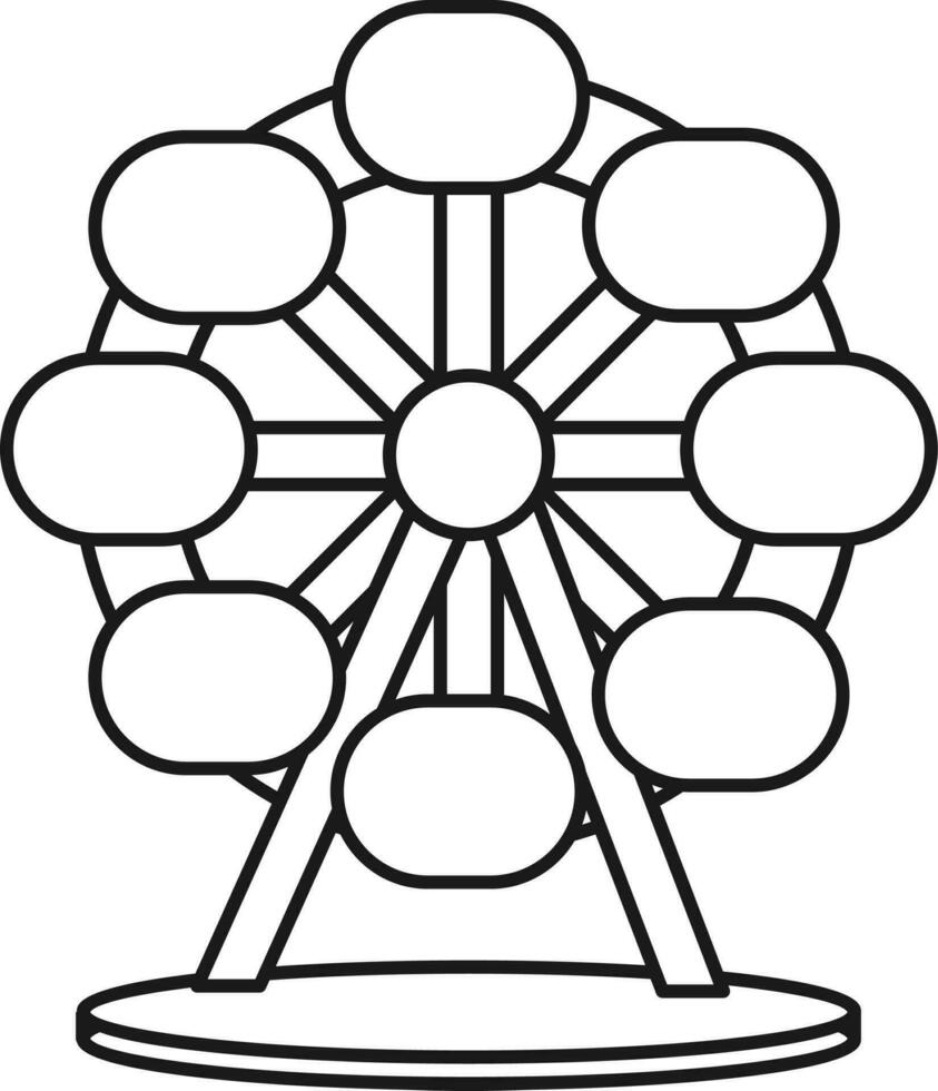 Ferris Wheel Icon In Thin Line Art. vector