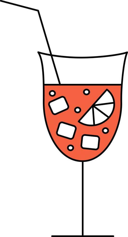 Drink Glass Icon or Symbol in Orange Color. vector