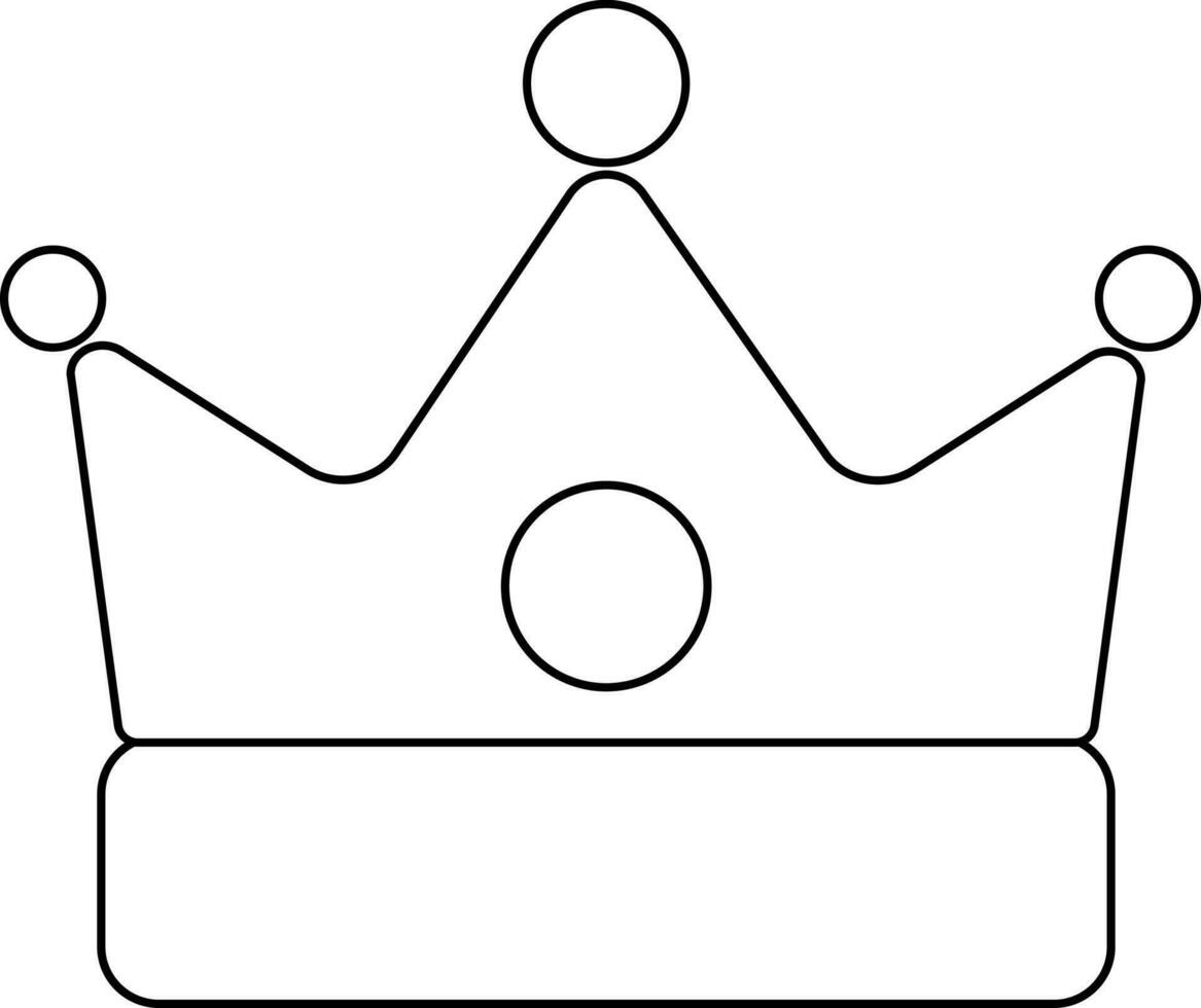 Line Art Crown Icon in Flat Style. vector