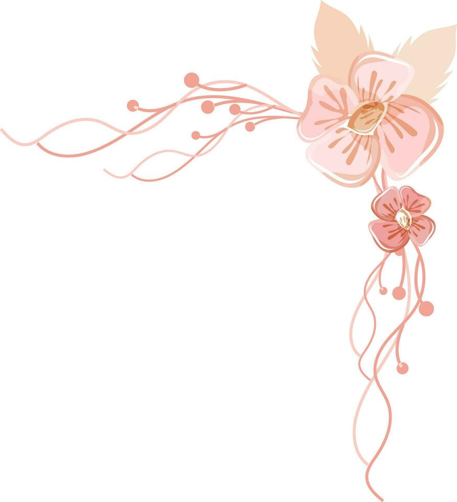 Flower Flourish Pattern On White Background. vector