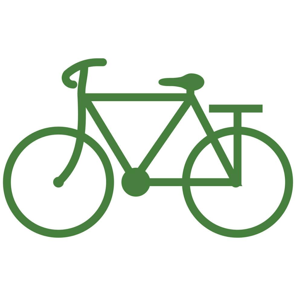 Flat Style Bicycle In Green Color. vector