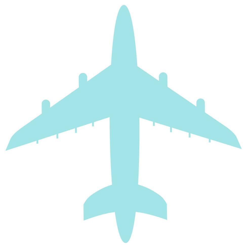 Airplane Element In Blue Color. vector
