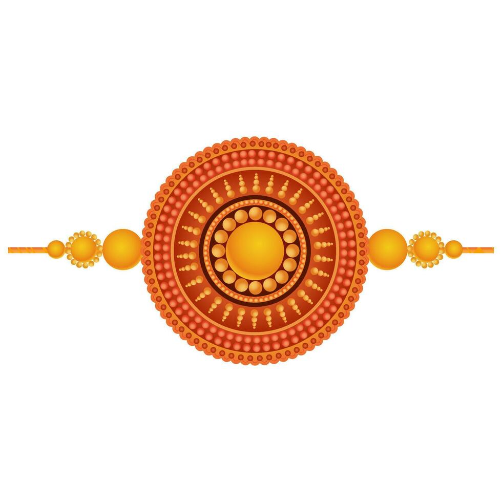 Mandala Rakhi Element On White Background. vector
