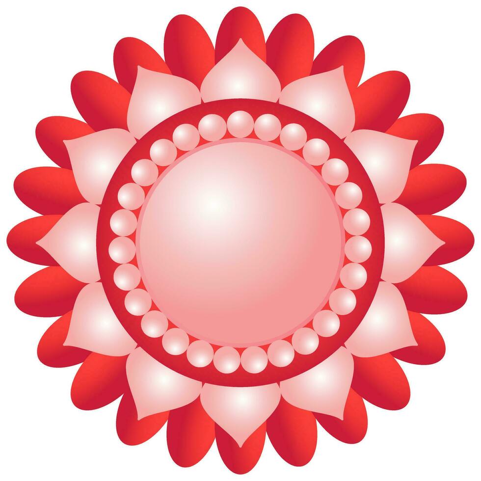 Red Color Pearl Flower Element. vector