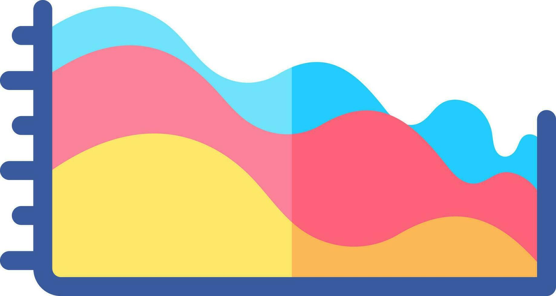 Colorful Statistics Chart Icon In Flat Style. vector