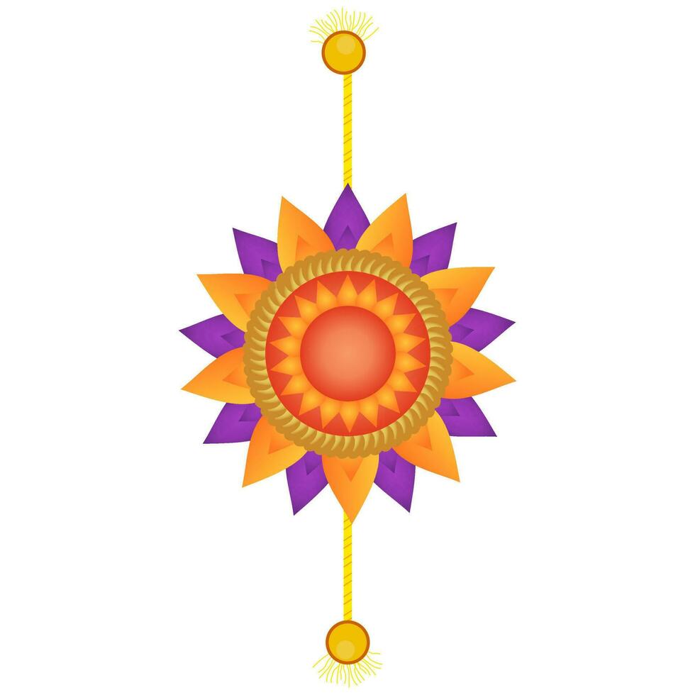 Floral Rakhi Element On White Background. vector