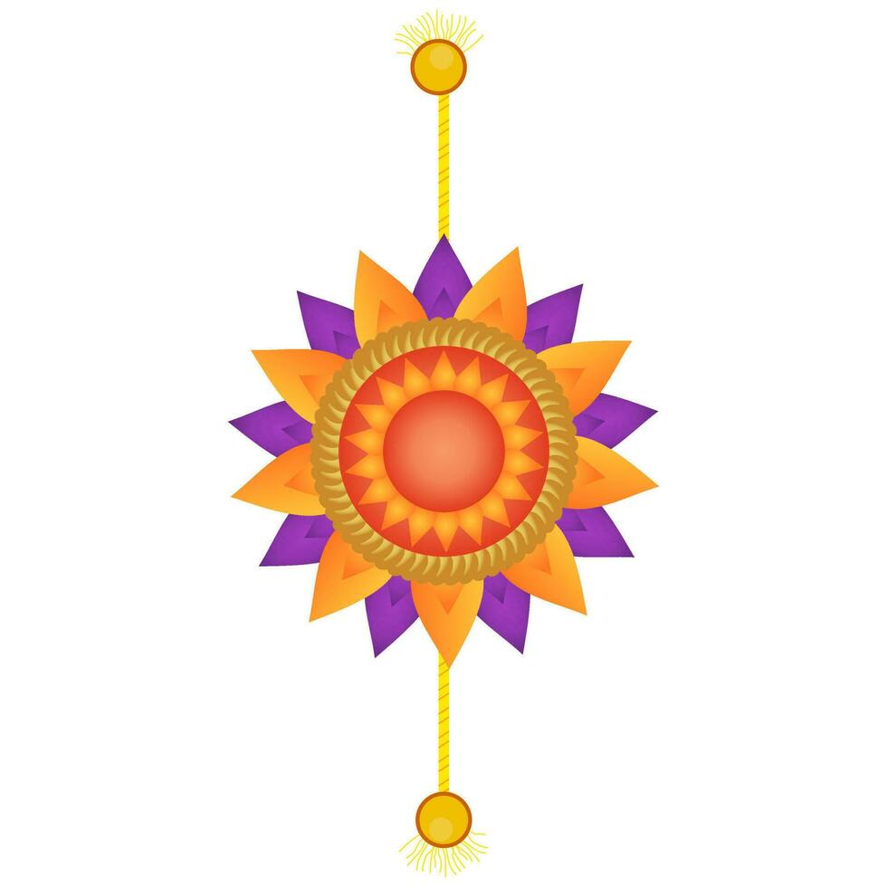 floral rakhi elemento en blanco antecedentes. vector