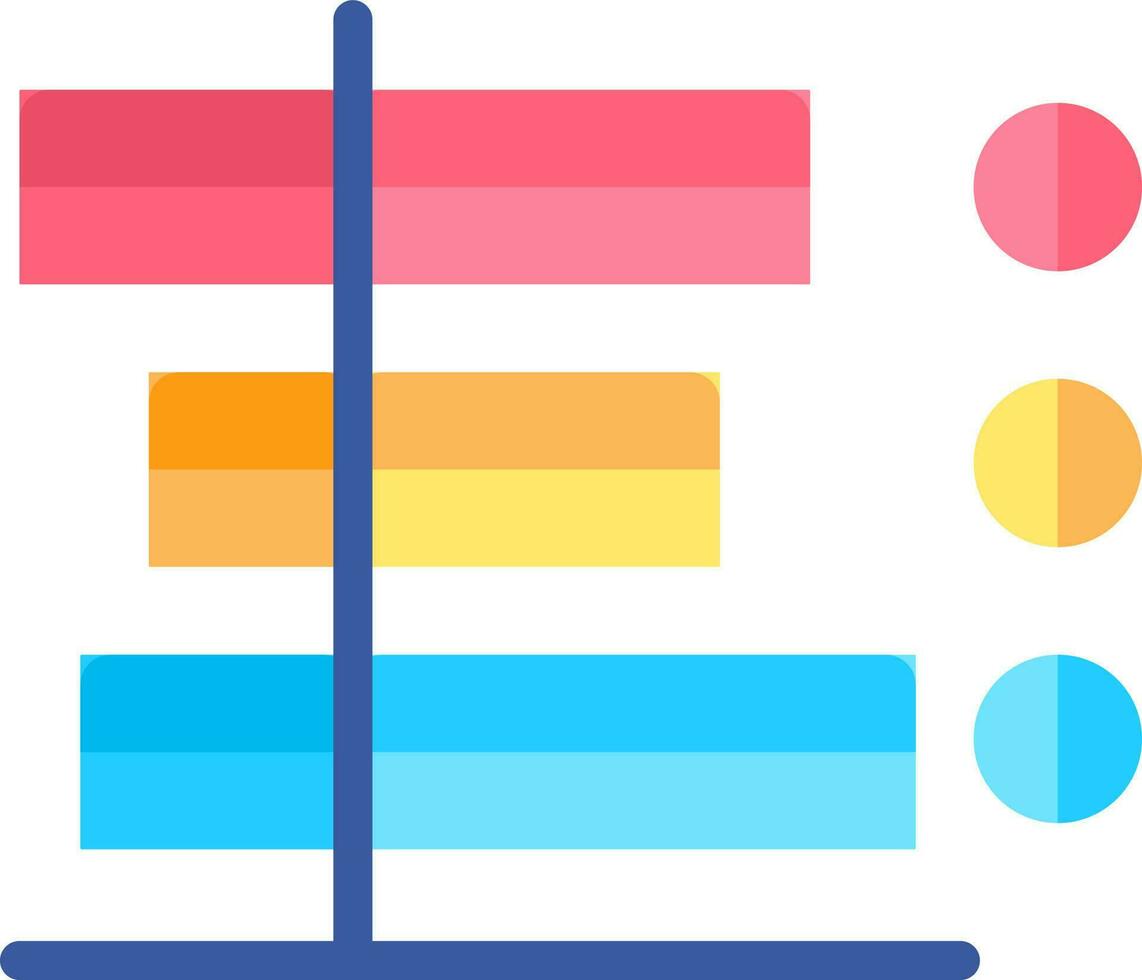 Colorful Gantt Chart Icon In Flat Style. vector