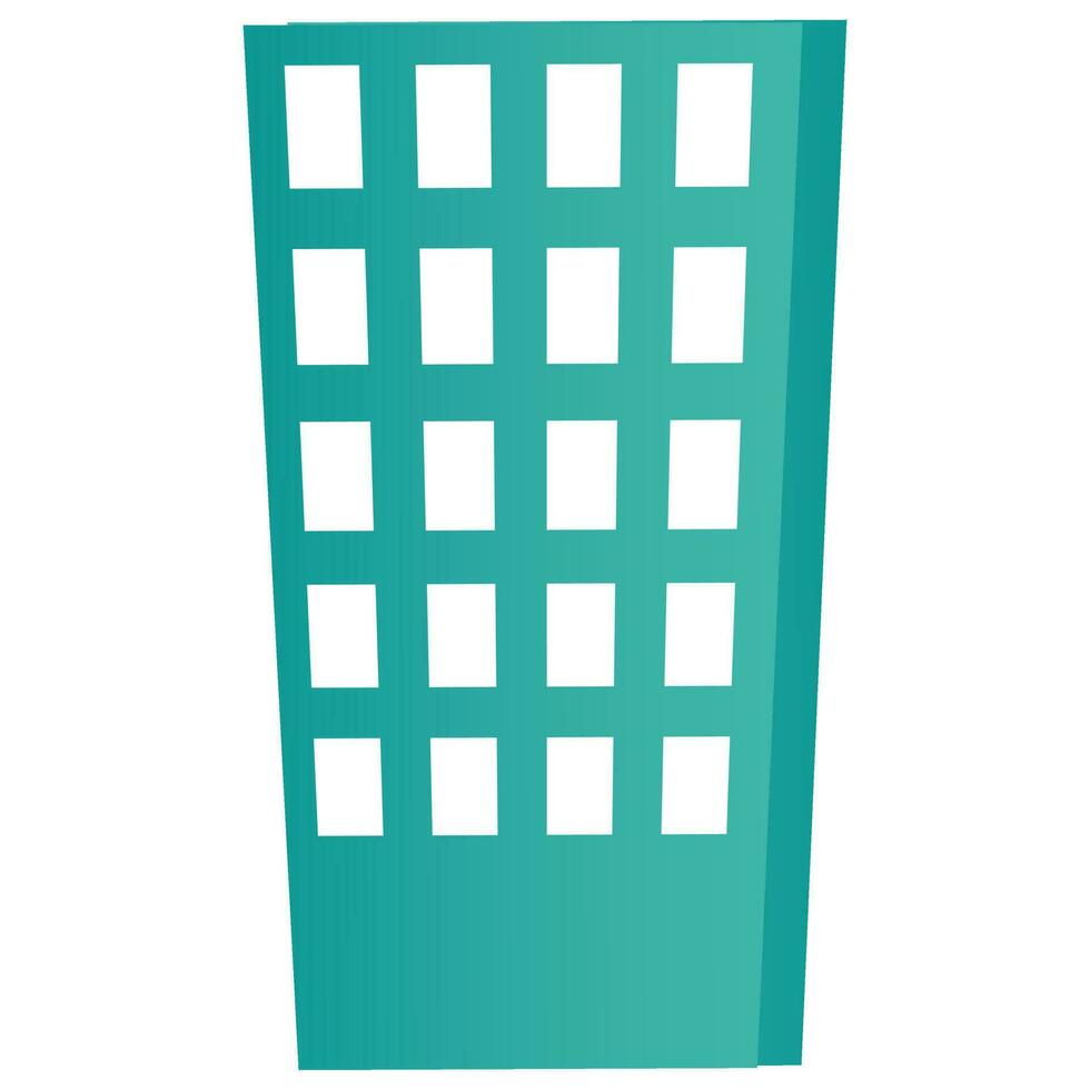 3D Apartment Building Element In Teal Color. vector