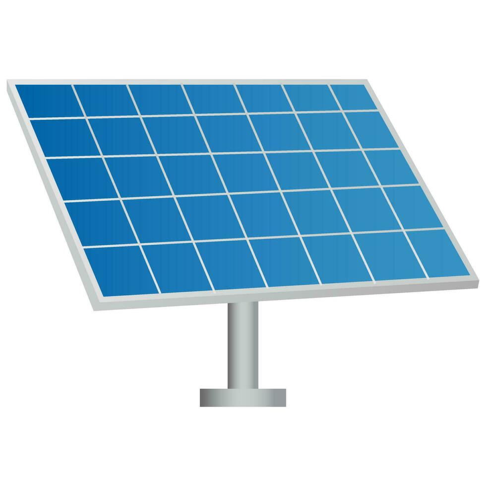 Solar Panel Element In Blue And Gray Color. vector