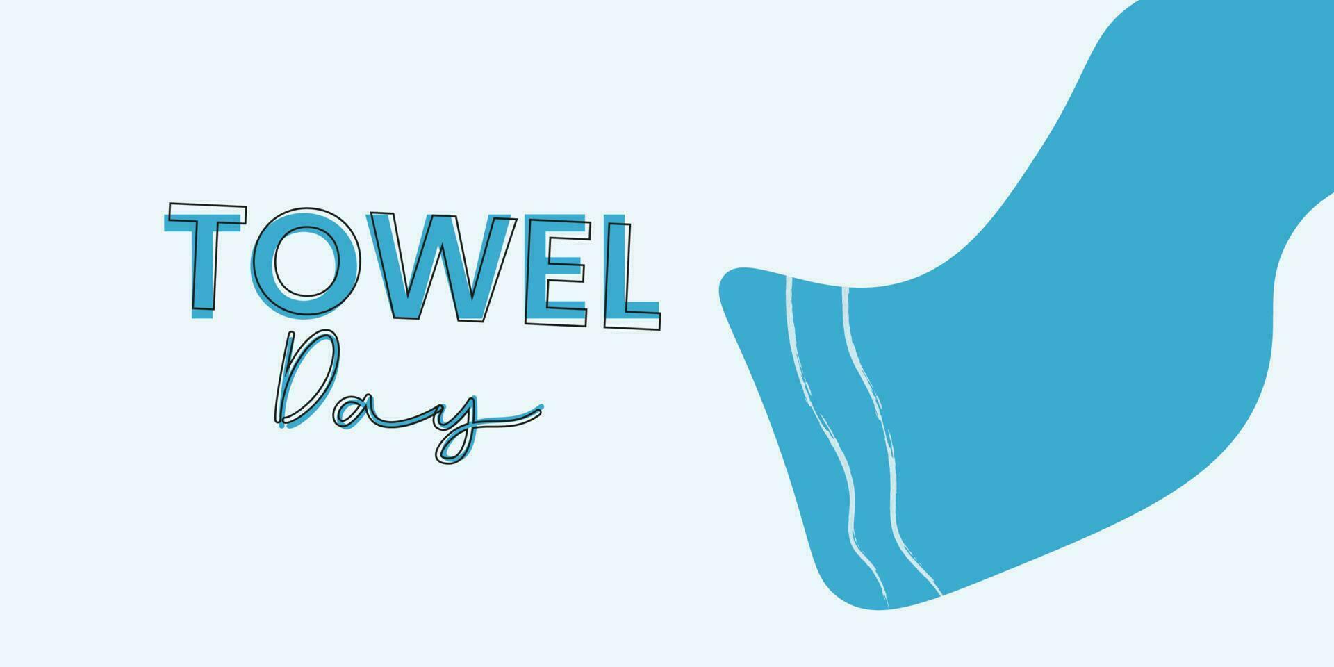 Towel Day with blue towel. Abstract background design. Isolated on white background. vector