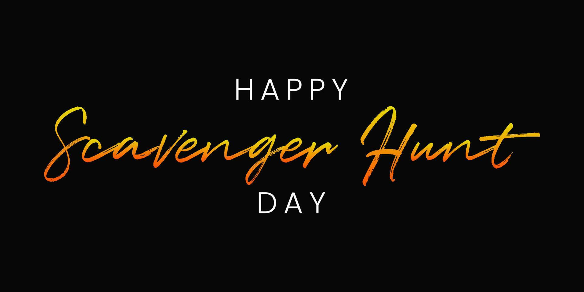 National Scavenger Hunt Day. Typography design suitable for greeting