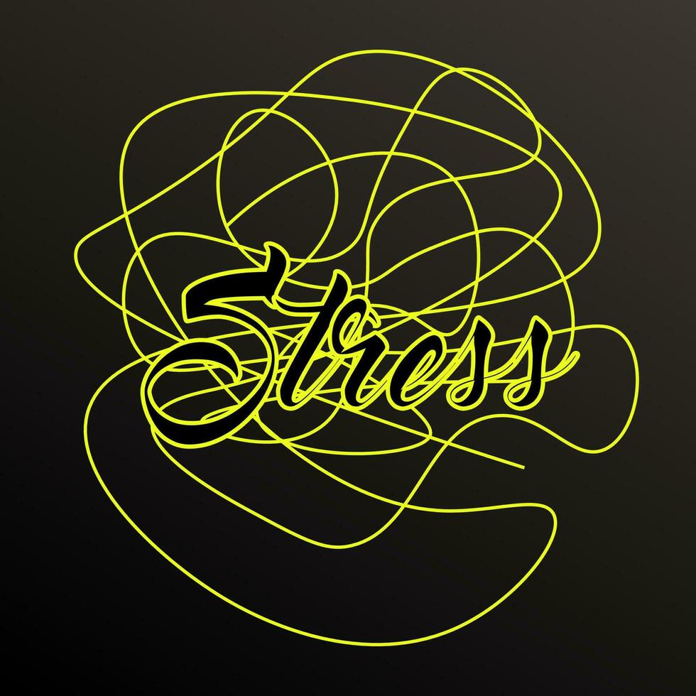 Frustrated. outline stress with nervous problem feel anxiety and confusion of thoughts vector flat illustration. Mental disorder and chaos in consciousness
