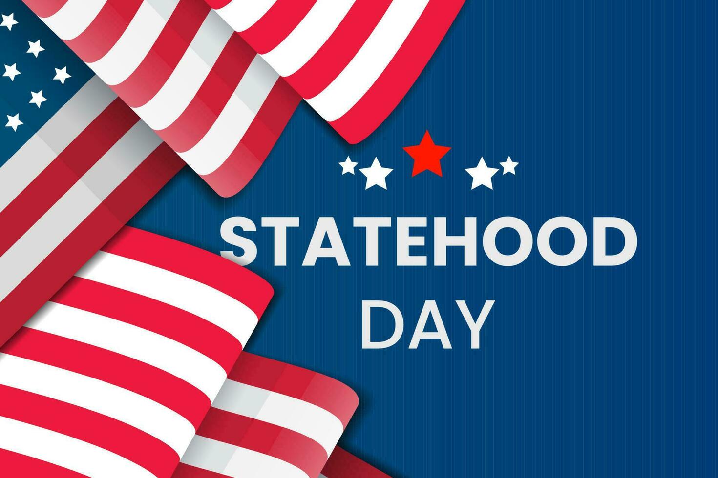 happy statehood day greeting card, banner with template text vector illustration.