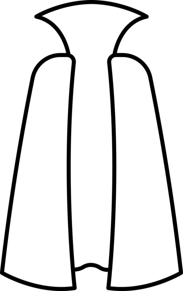 Cape Or Cloak Icon in Black Outline. vector