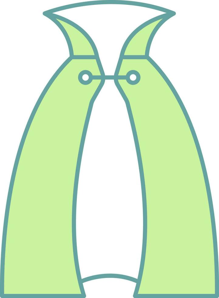 Illustration of Cape or Cloak Icon in Green And White Color. vector