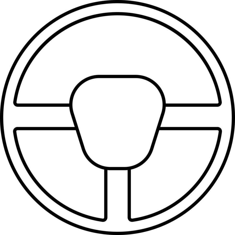 Flat Steering Icon In Line Art. vector