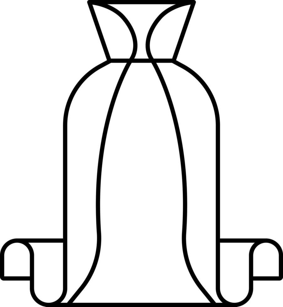 Illustration of Long Neck Cape Icon in Line Art. vector