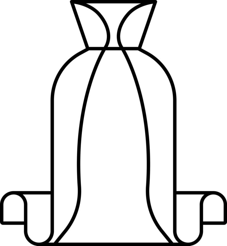 Illustration of Long Neck Cape Icon in Line Art. vector