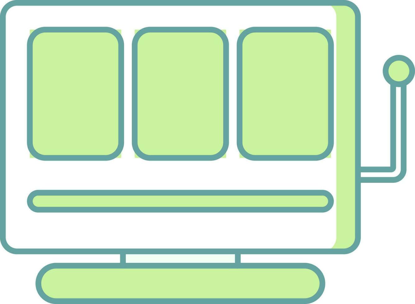 Slot Machine Icon In Green And White Color. vector
