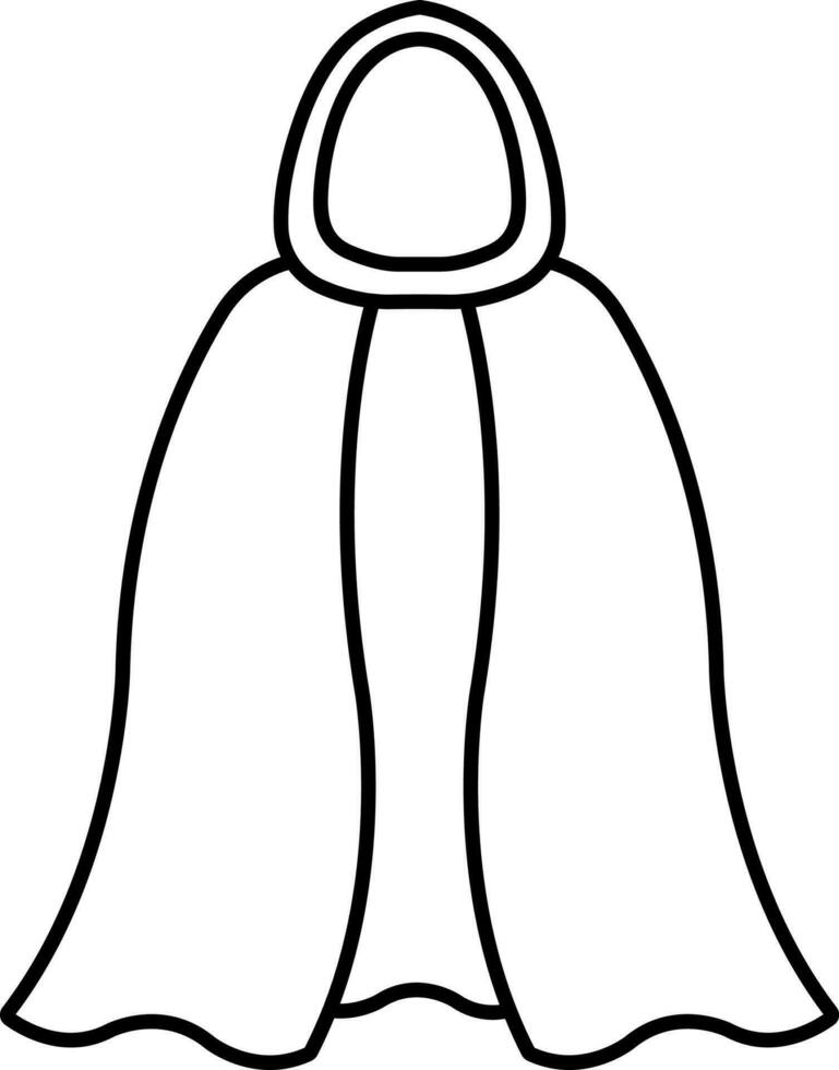 Cape or Cloak Icon in Black Outline. vector