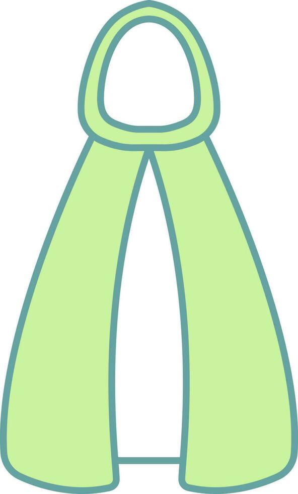 Illustration of Cloak Icon in Green And White Color. vector