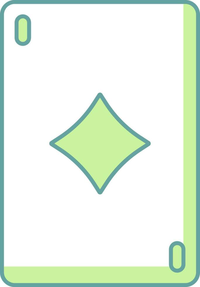 Playing Cards Icon In Green And White Color. vector